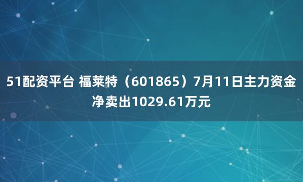 51配资平台 福莱特（601865）7月11日主力资金净卖出1029.61万元